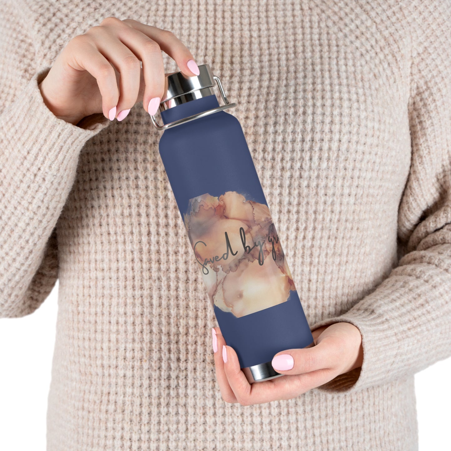 « Saved by grace » Copper Vacuum Insulated Bottle, 22oz