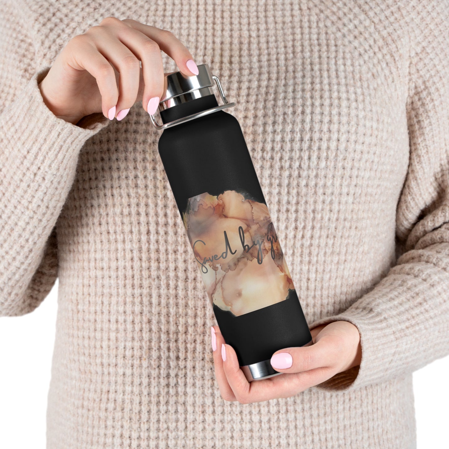 « Saved by grace » Copper Vacuum Insulated Bottle, 22oz