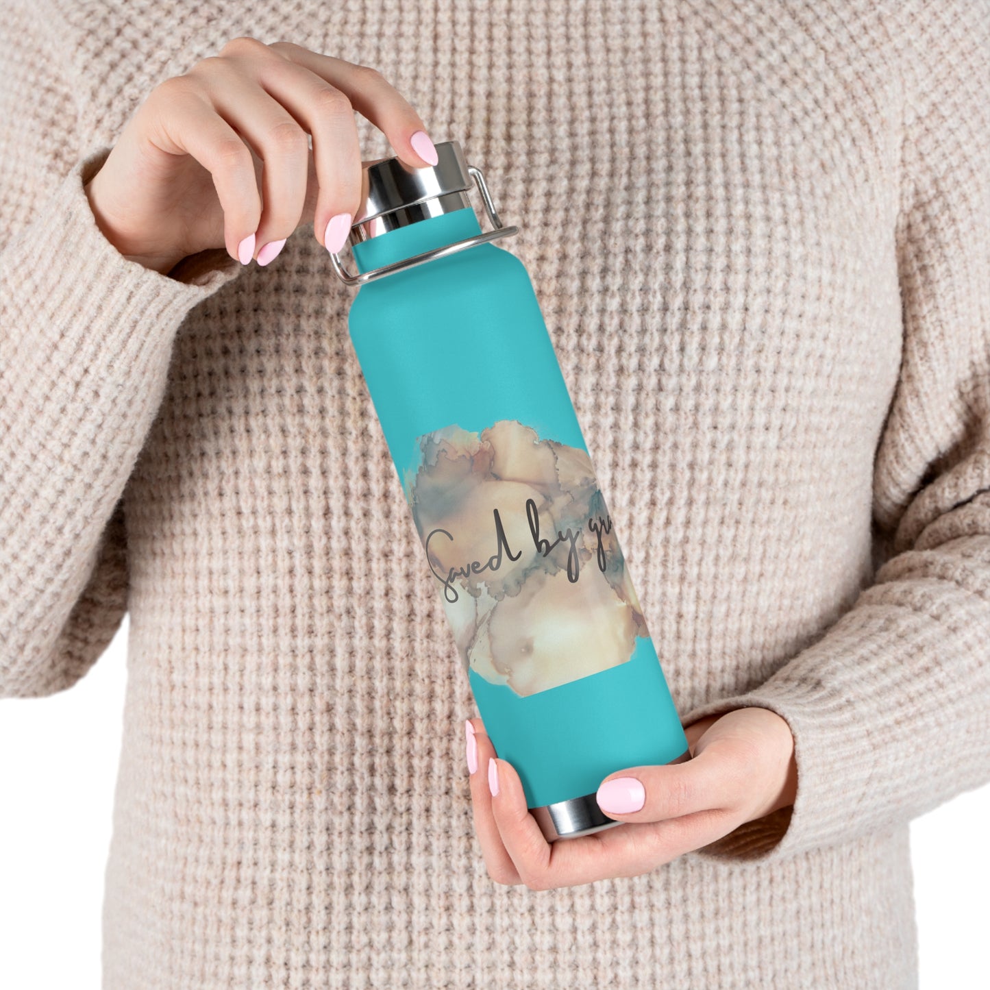 « Saved by grace » Copper Vacuum Insulated Bottle, 22oz