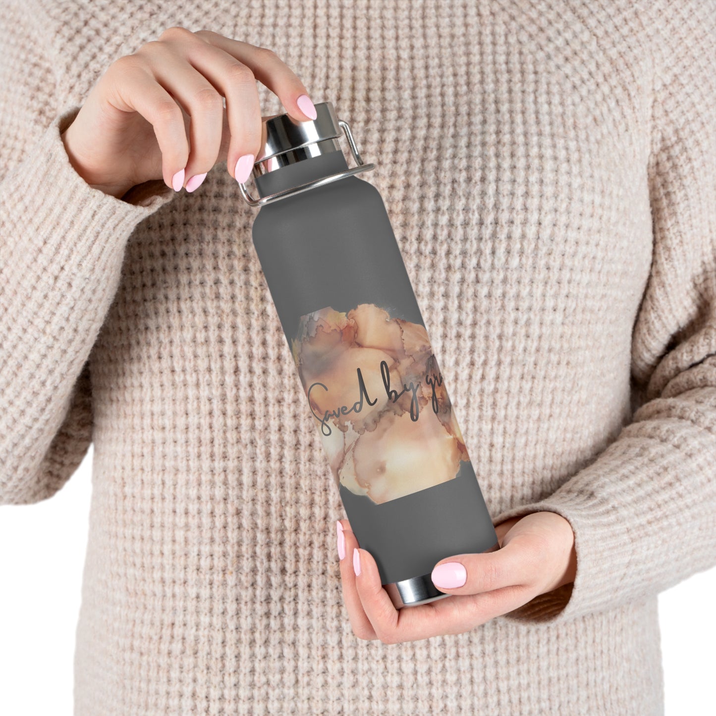 « Saved by grace » Copper Vacuum Insulated Bottle, 22oz