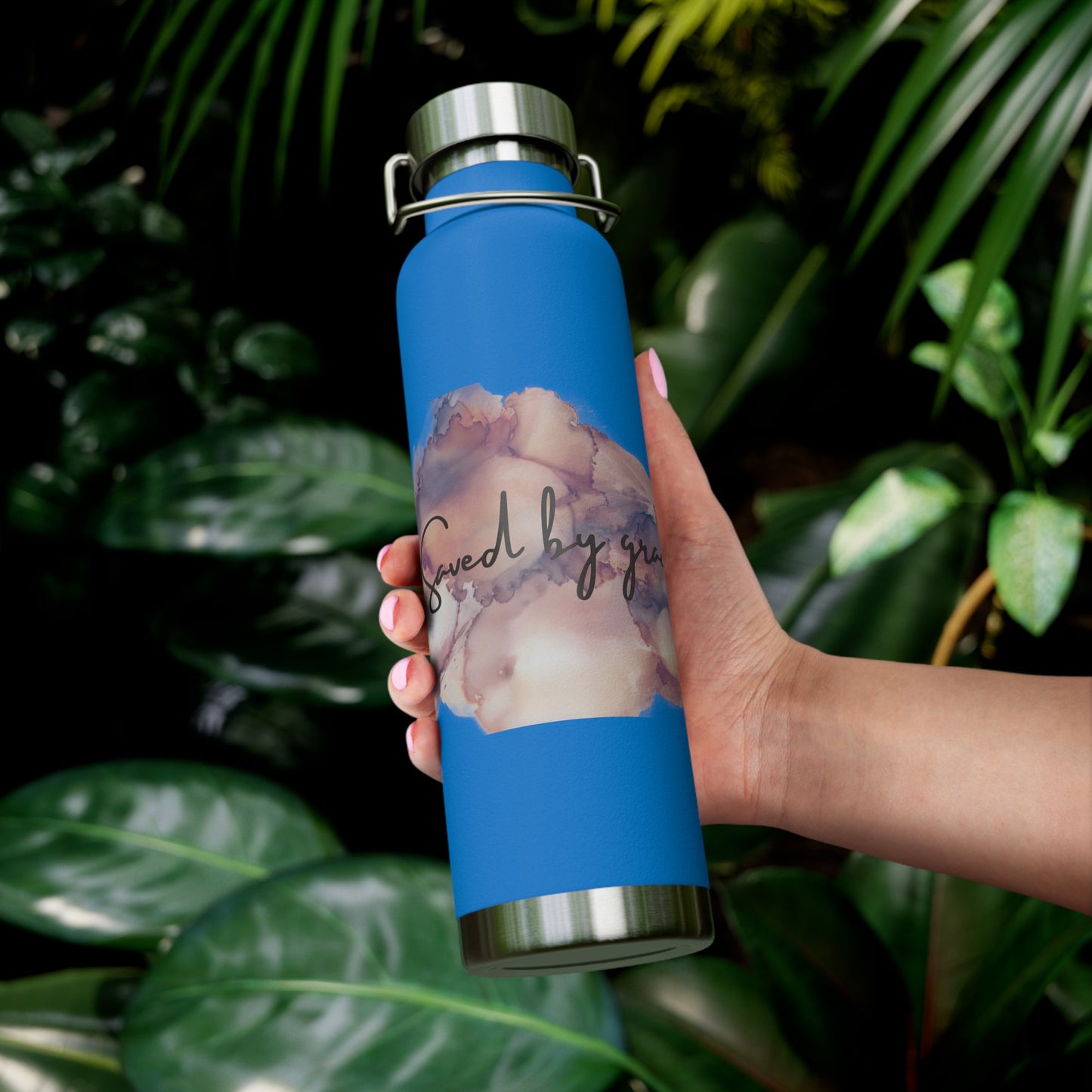 « Saved by grace » Copper Vacuum Insulated Bottle, 22oz