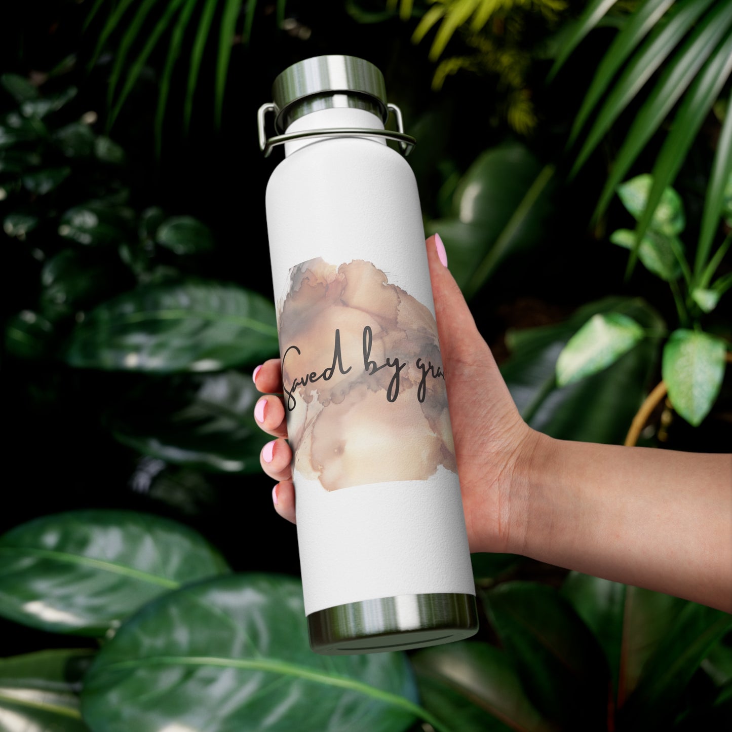 « Saved by grace » Copper Vacuum Insulated Bottle, 22oz