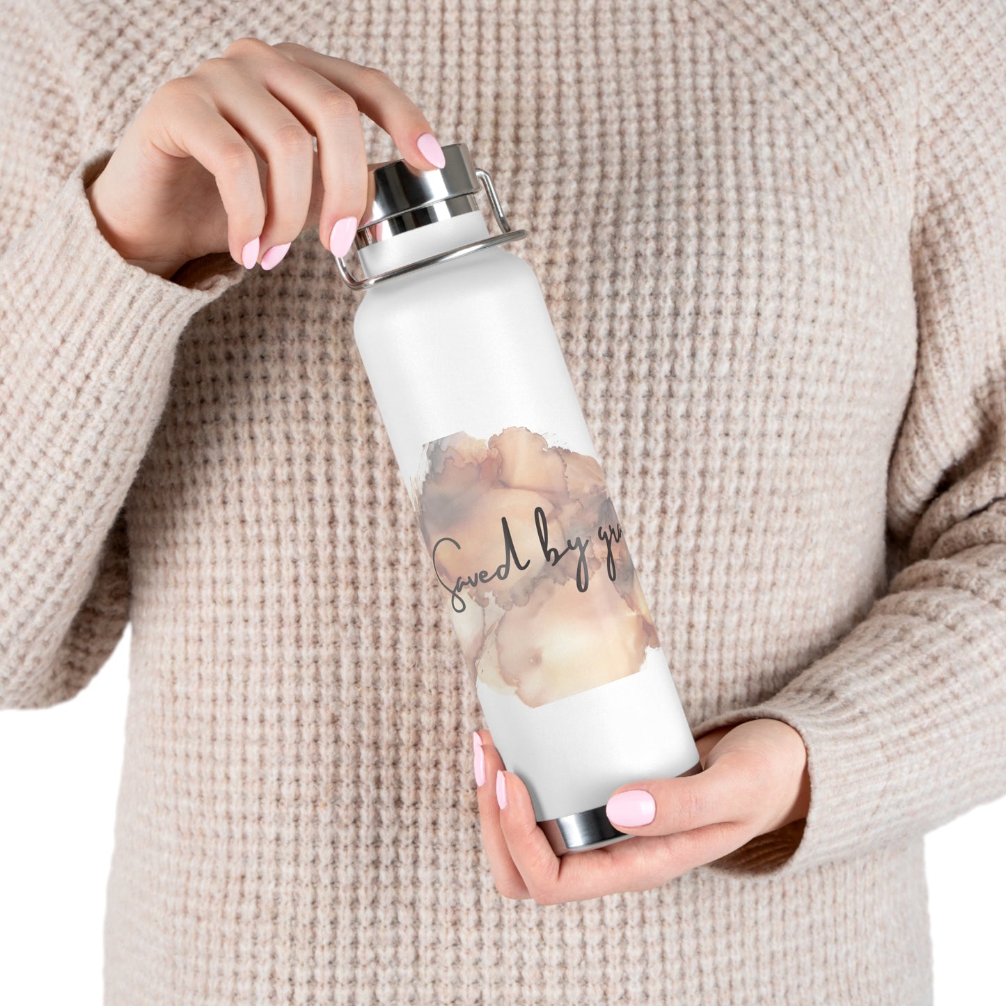 « Saved by grace » Copper Vacuum Insulated Bottle, 22oz