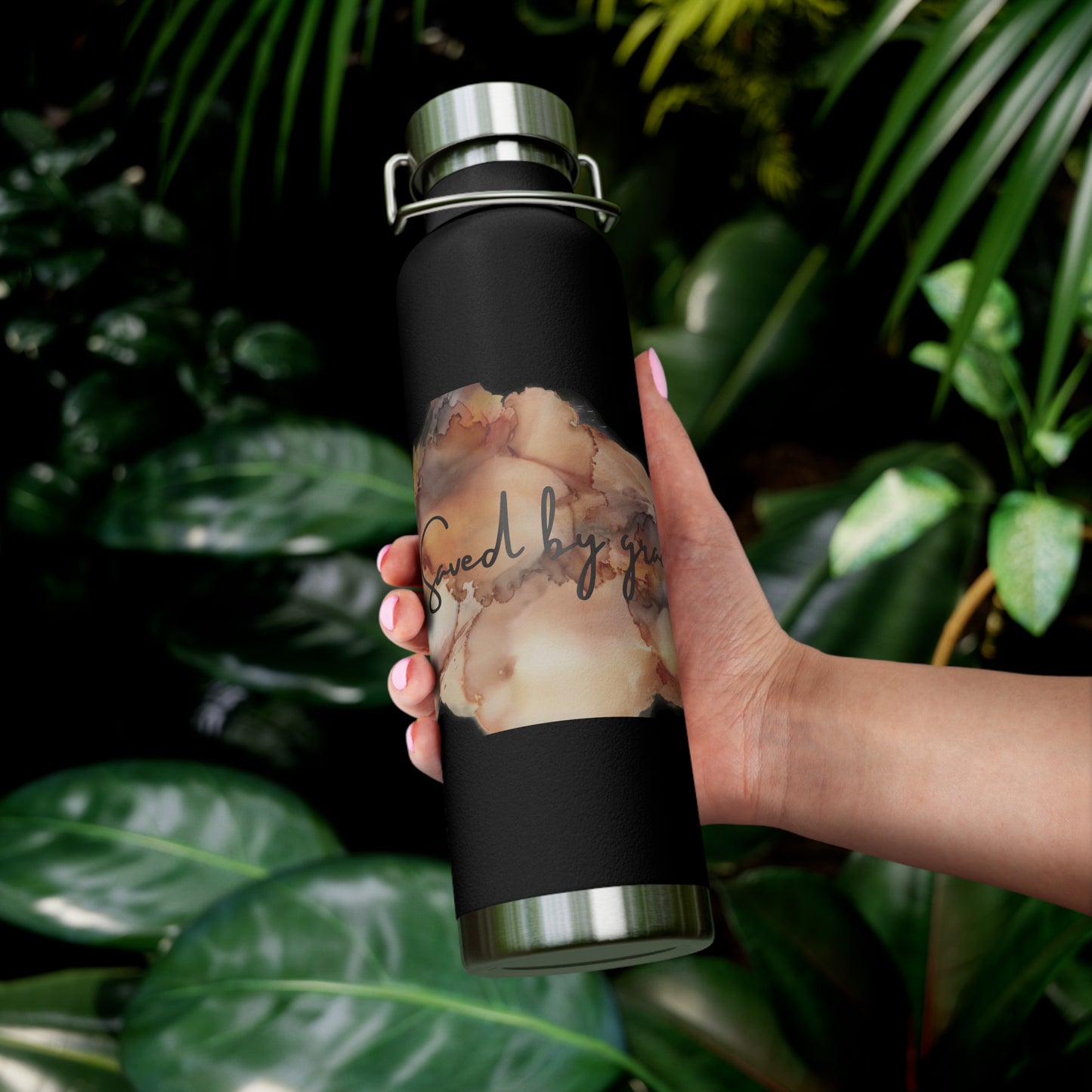 « Saved by grace » Copper Vacuum Insulated Bottle, 22oz