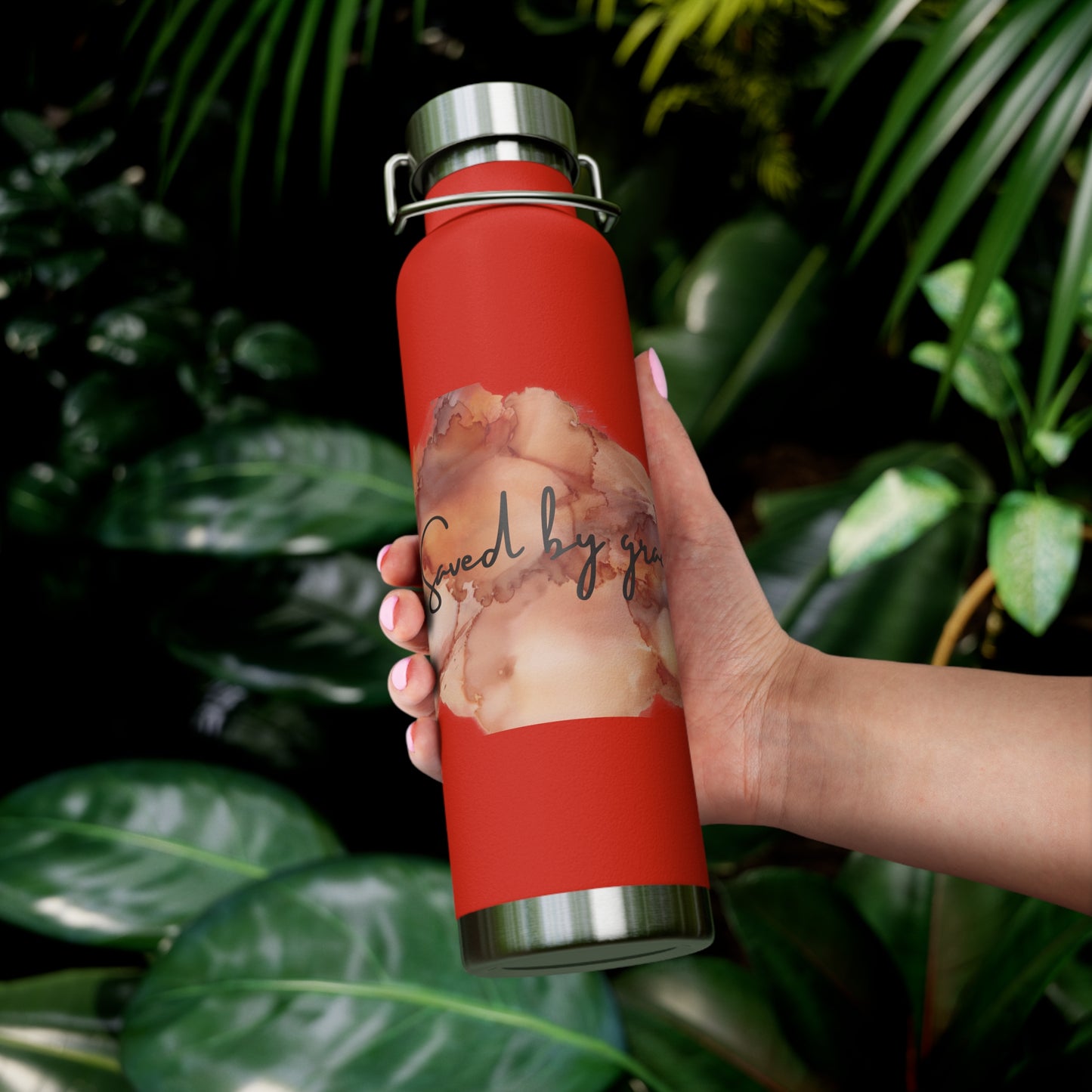 « Saved by grace » Copper Vacuum Insulated Bottle, 22oz